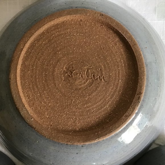 Vintage 80s Set of 5 Pottery Bowls Artist Signed Abstract Paint Glazed - Picture 9 of 9